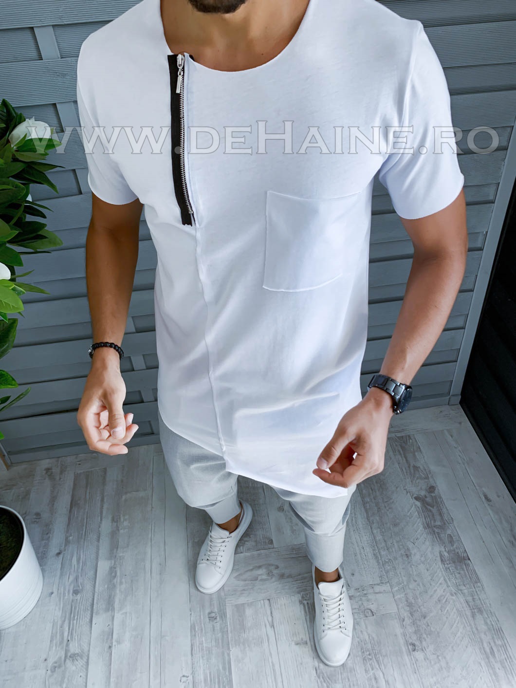 Tricou barbati alb slim fit vagabond b1948 p16-1